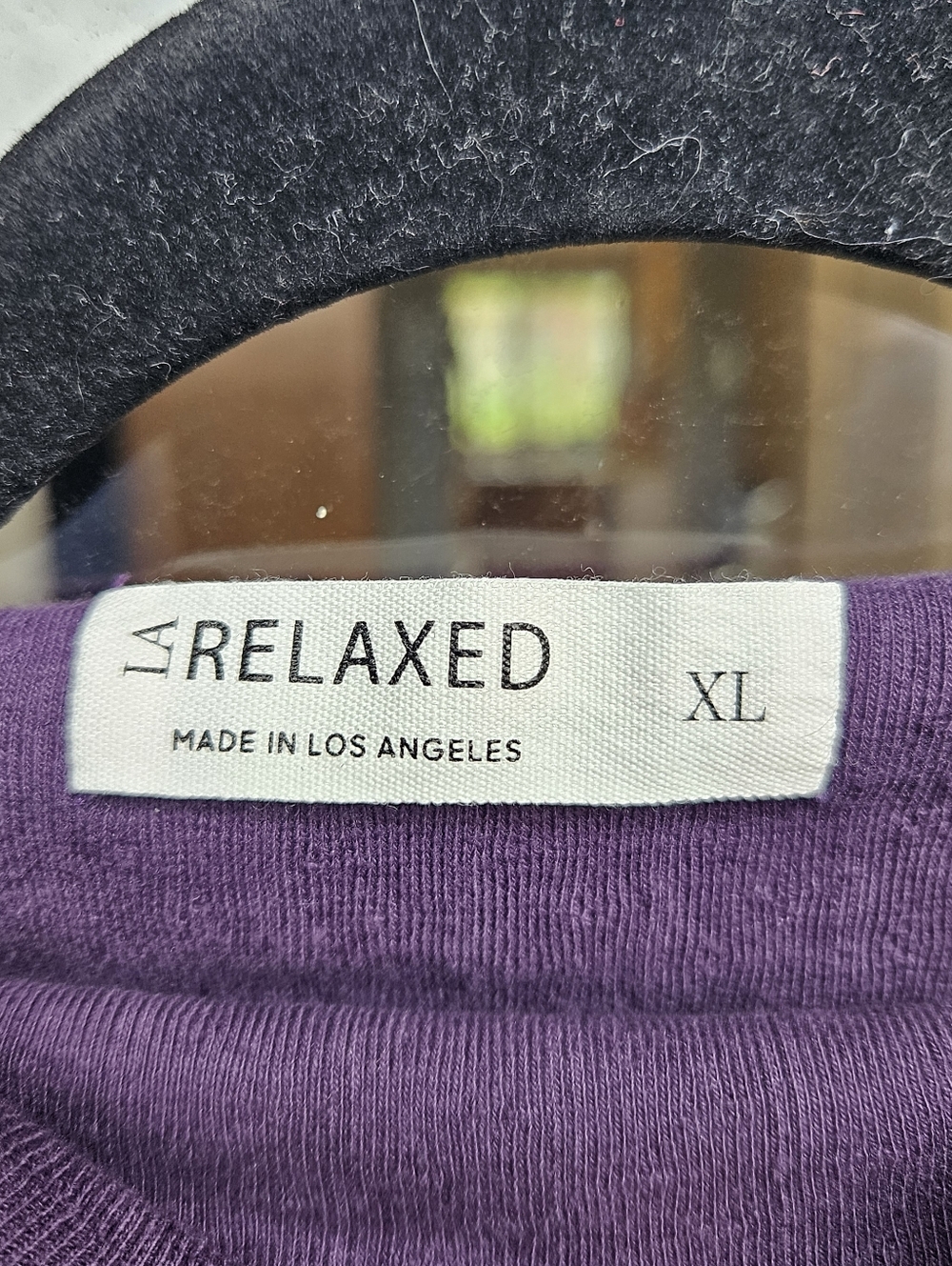 LA Relaxed Pointelle 90s Relaxed Long Sleeve Mock Neck XL Eggplant Plum - Picture 8 of 9